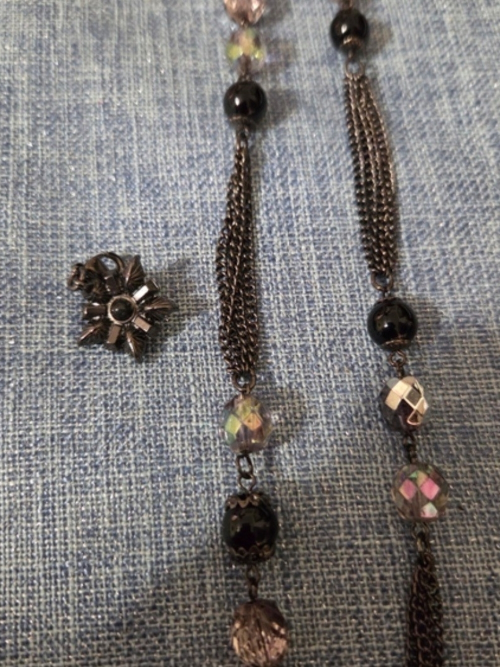 Charming Bead and Black Chain Necklace